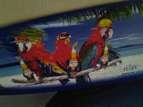corona advertising surfboard